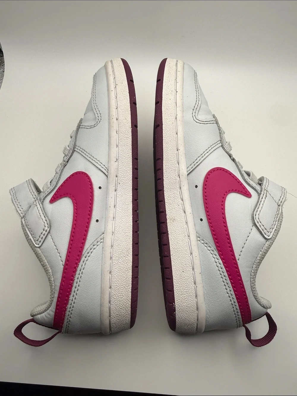 Nike Court Borough Low Recraft Kids Sneakers Gray Pink Athletic Shoes